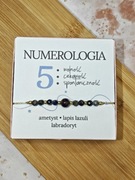 Bransoletka Numerologiczna 5 Piątka  kamienie naturalne 
