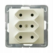 Gniazdo Elektryczne ścienne Ospel beżowy GP-3Y
