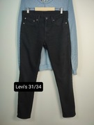 Czarne jeansy męskie Levi’s 511 Slim Fit 31/34 premium denim 