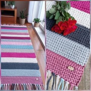 Dywan chodnik ze sznurka 60/120cm pleciony bawełna Motkiemisznurkiem 