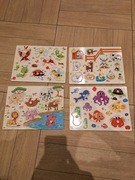 Zestaw puzzli drewnianych dla dzieci 