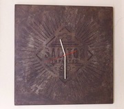 Salitos Zegar ścienny ze stali rdzewiony czerwonym winem...