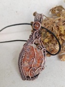 Kalcyt Ognisty Agat Karneolowy  Wisiorek z kamieniem naturalnym Rękodzieło 