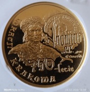 200 złotych 750 lat Lokacji Krakowa PR 70 !!