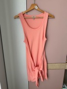 Łososiowa sukienka plażowa, bez rękawów, Zara - S