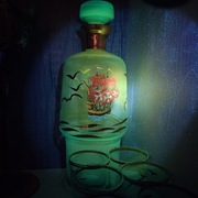 Karafka i kieliszki bohemia szkło manganowe 