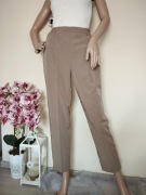 Spodnie cygaretki kant eleganckie wysoki stan damskie z gumką