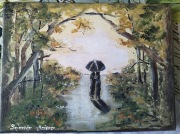 Obraz malowany ręcznie, akryl, 24cm x 18 cm.