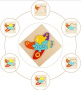 Drewniane puzzle - Samolot 