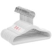 Komplet 30 Sztuk Wieszaków Wieszaki Welurowe Dziecięce Ecru Białe