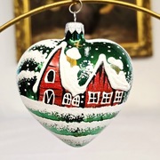 Bombki choinkowe 1szt. Duże serce malowane domki bombki retro jak prl 