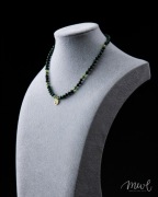 Naszyjnik Zielone Tygrysie Oko, Turmalin – Drzewo Życia, talizman, stal