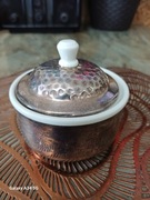 Stara cukiernica bomboniera porcelanowa ceramika posrebrzana WMF 30-lata