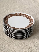 Rosenthal studio-linie plus talerze płytkie białe brązowy wzór 6 szt.