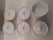 salaterka Lubiana Ameryka z reliefem 11,5cm porcelana 7szt