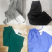 Paczka zestaw spodni medycznych 4 pary scrubs S/M/L unisex różne