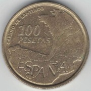 Hiszpania 100 peset 1993 24,5 mm Droga św. Jakuba nr 1