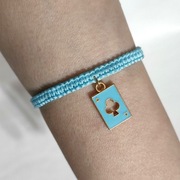 B501 Bransoletka Karta do gry AS makrama pleciona Handmade Rękodzieło