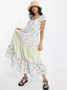 Asos Design 36 sukienka babydoll maxi midi na lato kropki