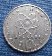 Moneta Grecja 10 drachm 1992