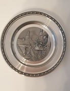 Talerzyk ozdobny cynowy do powieszenia dla kolekcjonerów 12cm