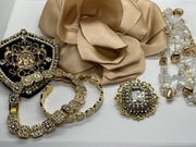 Glamour złoty zestaw mix biżuterii