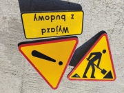 Znaki drogowe roboty drogowe ograniczenie prędkości różne 