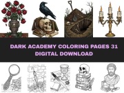Kolorowanka dla Dorosłych Gothic Vintage PDF Dark Academia do Druku