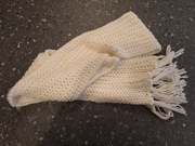 piękny biały bawełniany szal 