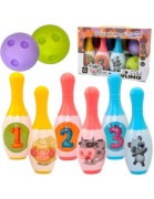 Kręgle dla dzieci zwierzaki i cyferki 8 elementów 