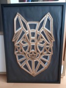 Geometryczny obraz 3D – głowa wilka Nowoczesna dekoracja