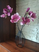 Designerski wazon loftowy – metalowa klatka + szklany wkład