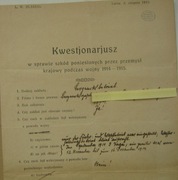 Ankieta szkód  I wojna światowa 1915 r Lwów