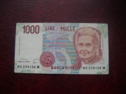 Banknot Włochy 1000 Lirów 1990 r.