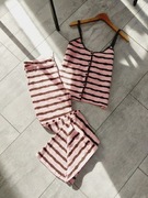 Zestaw zara dziergany nowy 38M paski braz