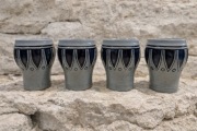 Komplet 4 kubków ceramicznych – lata 70/80