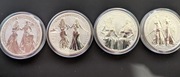 1 oz srebro 999 Germania Allegories zestaw 4 monet 2019 - 2022