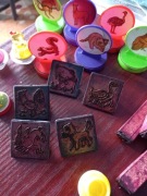 Pieczątka pieczątki PRL królik pies kogut gęś świnki 