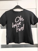 Sinsay fajna luźna krótsza bluzka t-shirt XS 