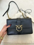 Torebka Pinko Love Bag – Czarna, Skórzana – Stan idealny jak nowa