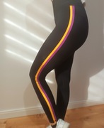 Czarny legginsy sportowe firmy Muscle Nation używany rozmiar XS 34