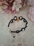 Bransoletka handmade z naturalnych kamieni perły obsydian