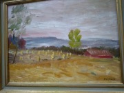 Stary olejny pejzaż sygnowany Rzepiński