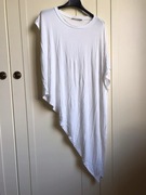 Qed London asymetryczna biała bluzka tunika basic S/M