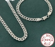 Pancerka łańcuch i bransoleta ze srebra 925