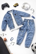 KOMPLET 3 czesci miekki JEANS WIOSNA 110