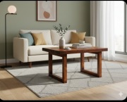 Stolik kawowy z litego drewna świerkowego.