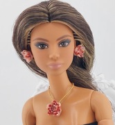 Zestaw biżuterii dla lalek Barbie róże w kolorze brudnego różu 2