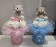 Box z róż mydlanych I misiem breloczek 