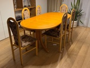Stół rozkładany 2m (280) x 99 cm x wys.75 + 6 Krzeseł